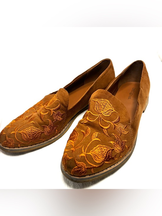 Indigo Rd. Shoes - Indigo Rd Embroidered Loafers Brown Suede Floral Slip On Size 7.5